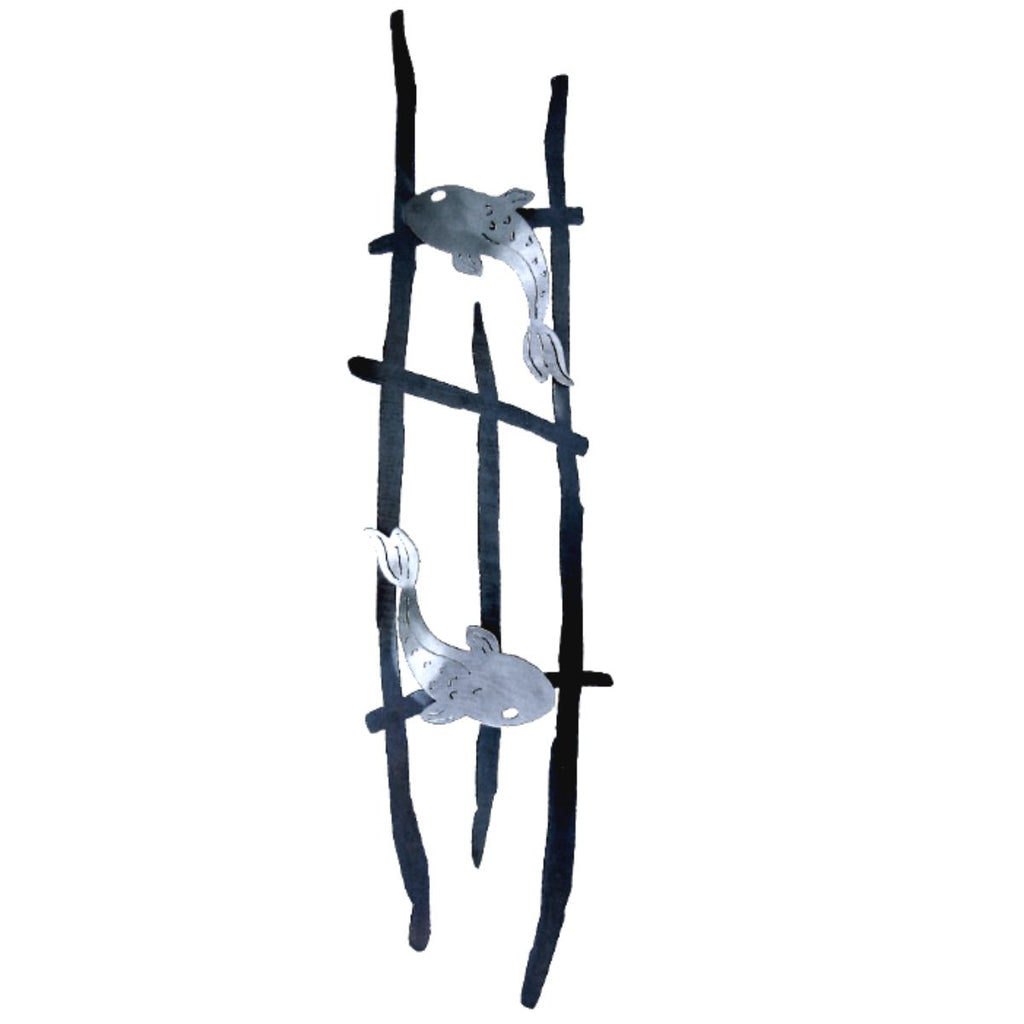 Koi Wall Sculpture, silver fish