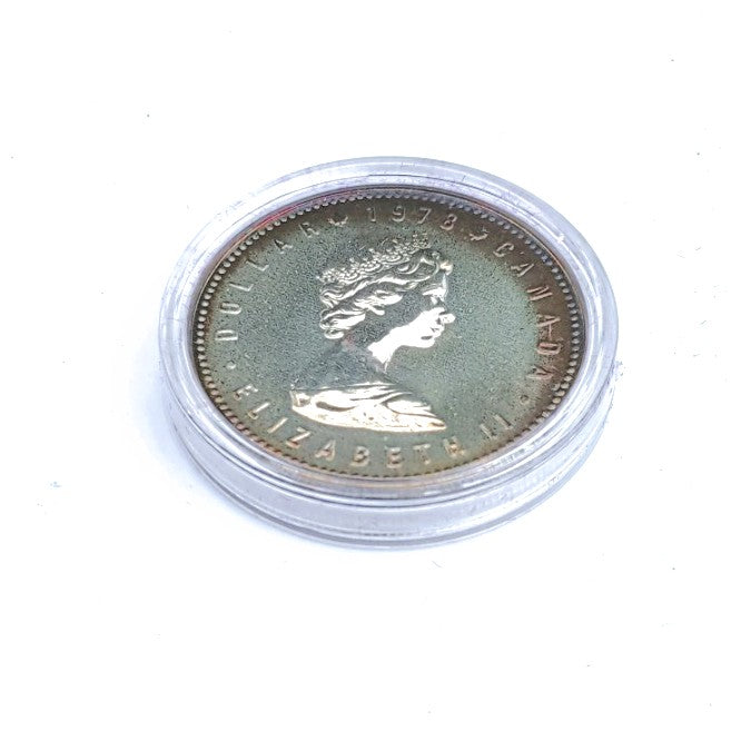 1978 $1 Silver Canadian Coin, 11th Commonwealth Games capsule