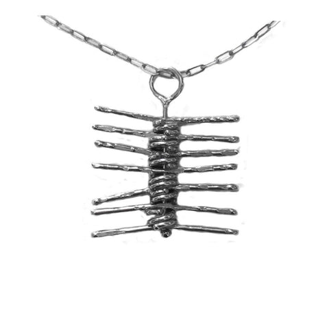 Zebra Pendant, silver chain