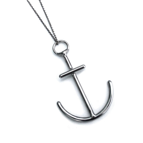 Anchor Pendant, leather